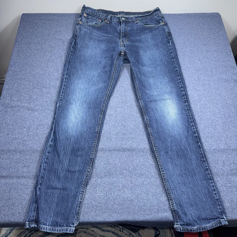 Levis Jeans Mens 34x34 Blue 541 Athletic Tapered Faded Whisker Flex Denim Pants
